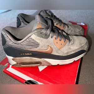 Nike Air Max Gray and Bronze Athletic Shoes
